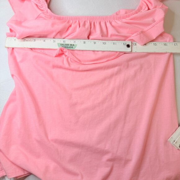 Lilly Pulitzer Women's S La Fortuna Off-Shoulder Ruffle Top Flamingo Hot Pink - Picture 6 of 7